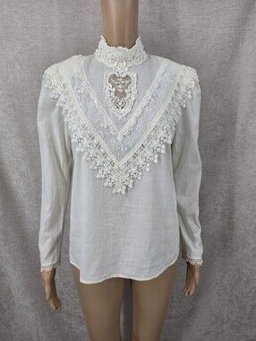 Scott McClintock Vintage Lace Long-Sleeve Top Victorian Boho Style
